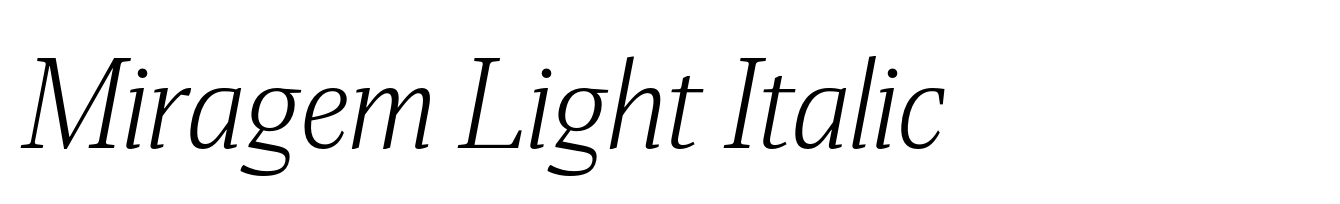 Miragem Light Italic